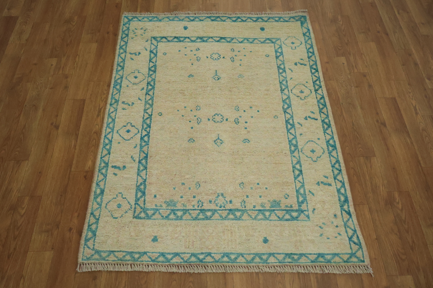 Vegetable Dye Oushak Turkish Rug 3x4