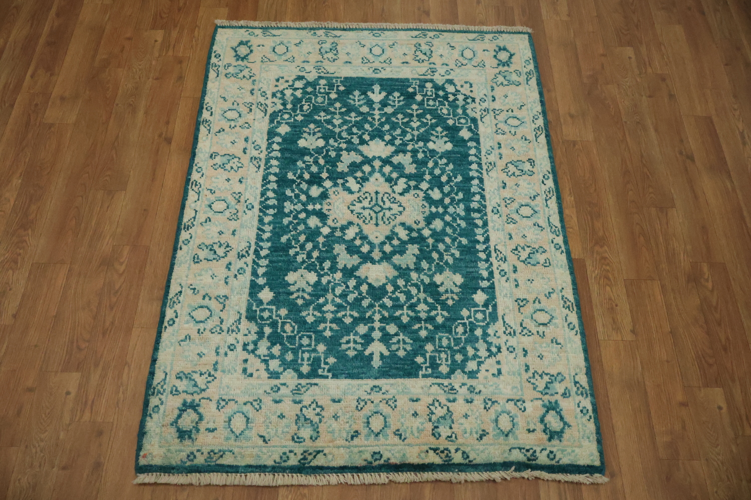 Vegetable Dye Oushak Turkish Foyer Rug 3x4