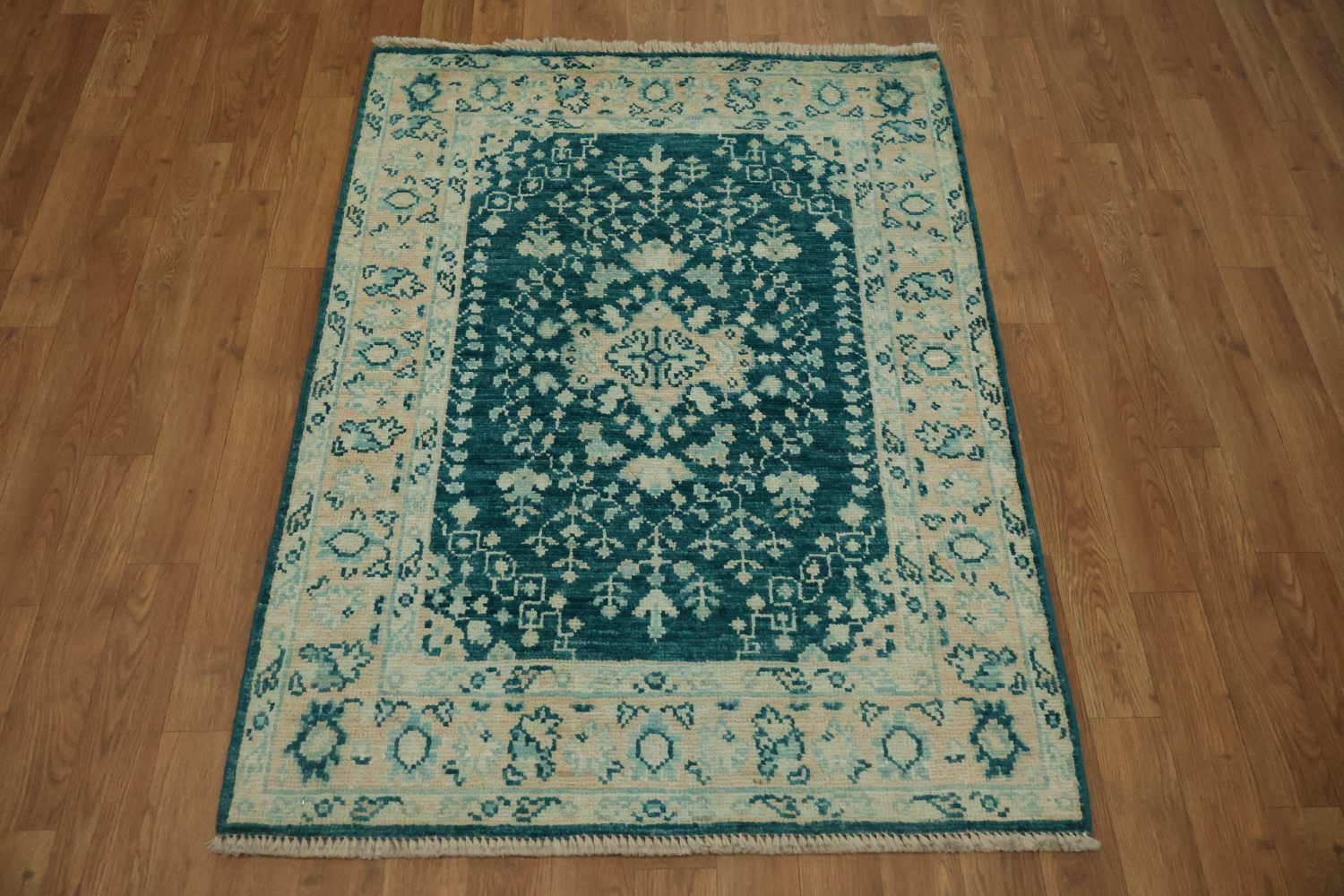 Vegetable Dye Oushak Turkish Foyer Rug 3x4