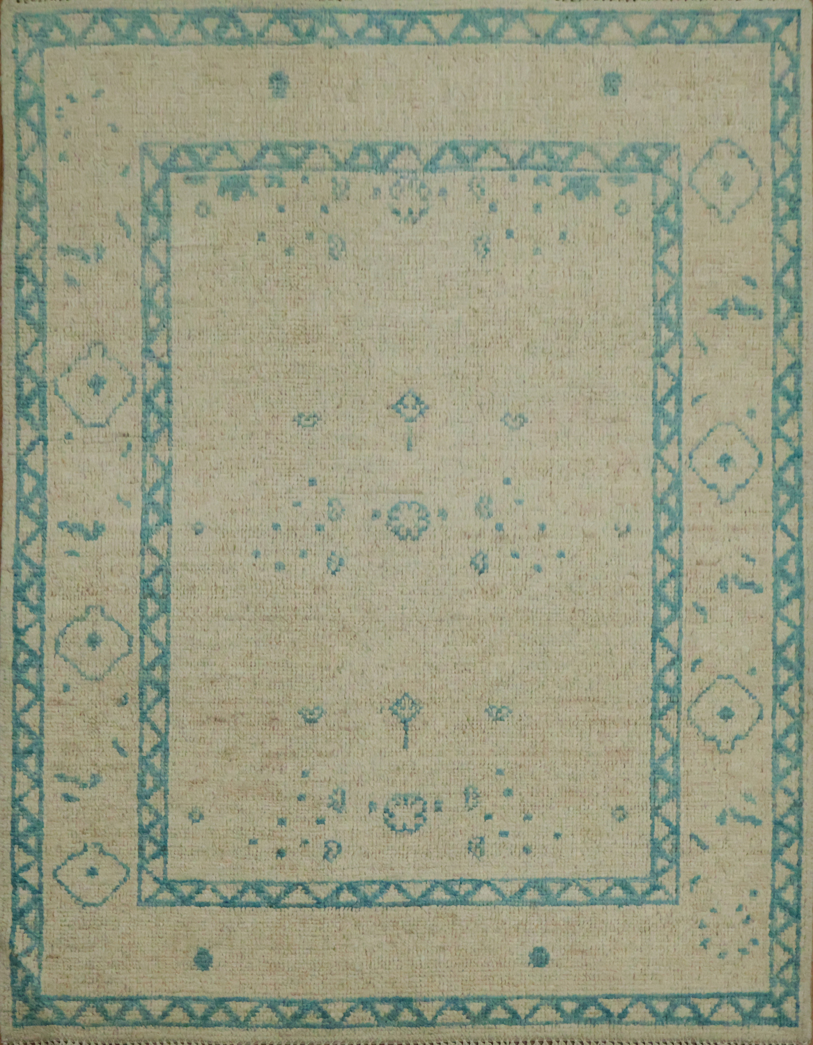 Vegetable Dye Oushak Turkish Rug 3x4