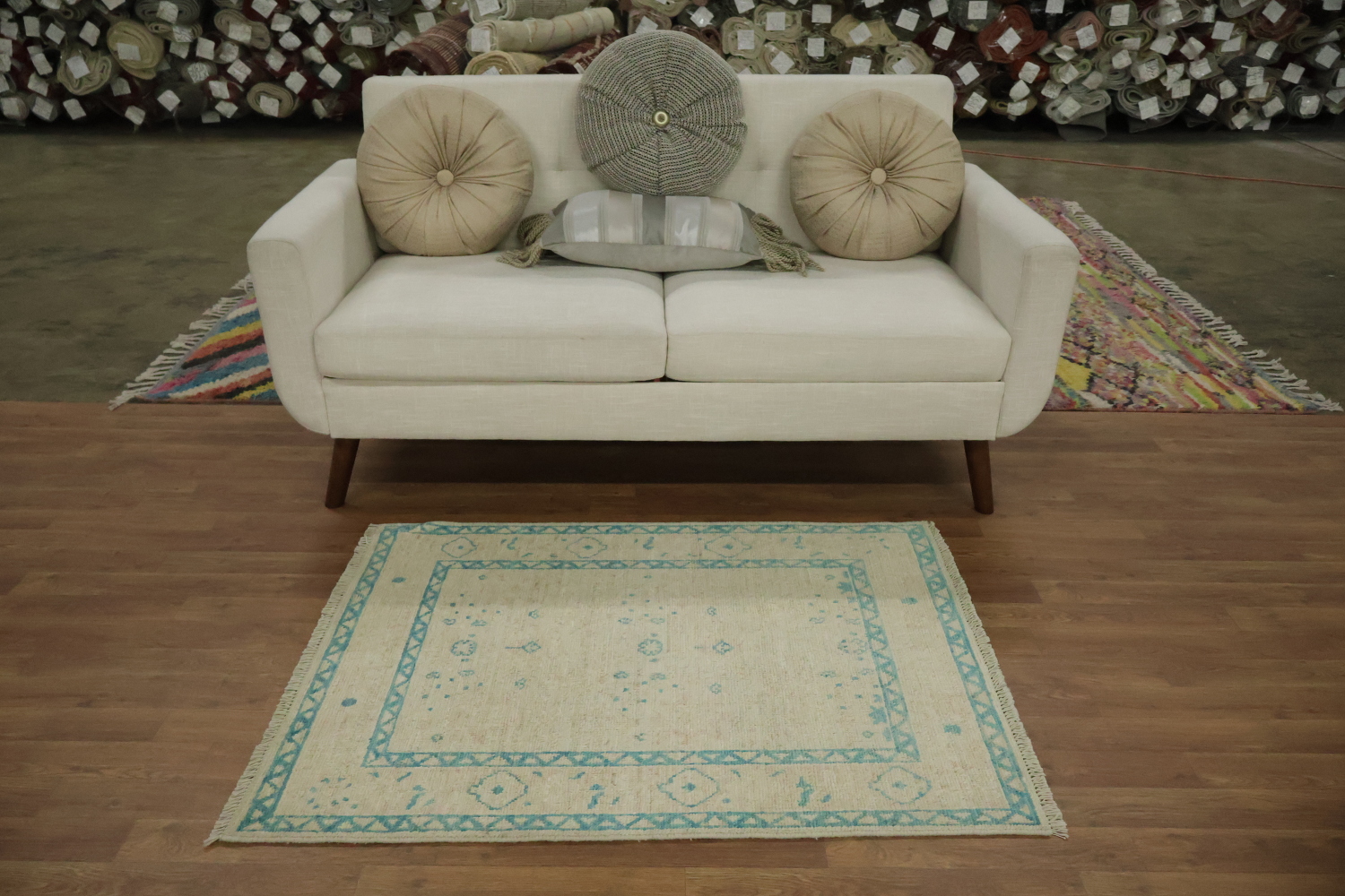 Vegetable Dye Oushak Turkish Rug 3x4