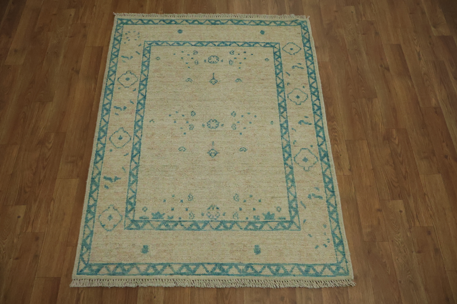 Vegetable Dye Oushak Turkish Rug 3x4
