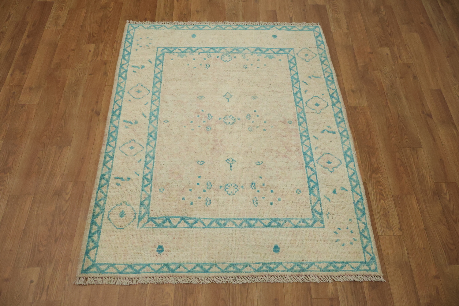 Vegetable Dye Oushak Turkish Accent Rug 3x4