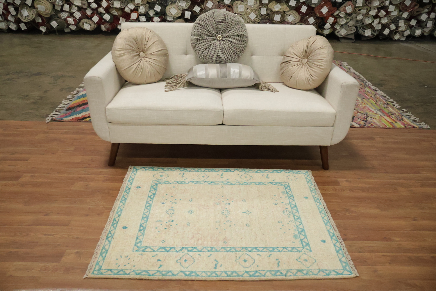 Vegetable Dye Oushak Turkish Accent Rug 3x4