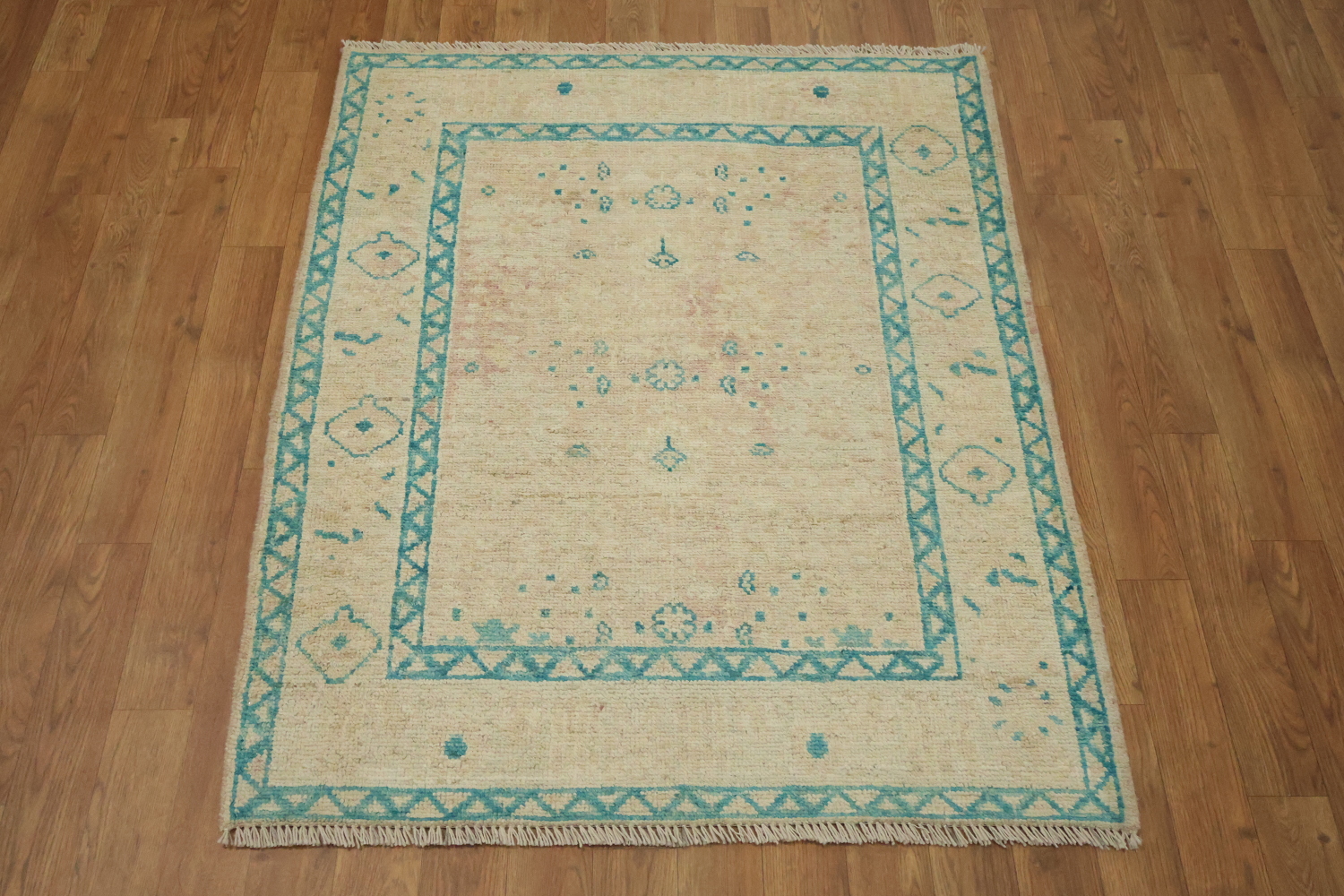 Vegetable Dye Oushak Turkish Accent Rug 3x4