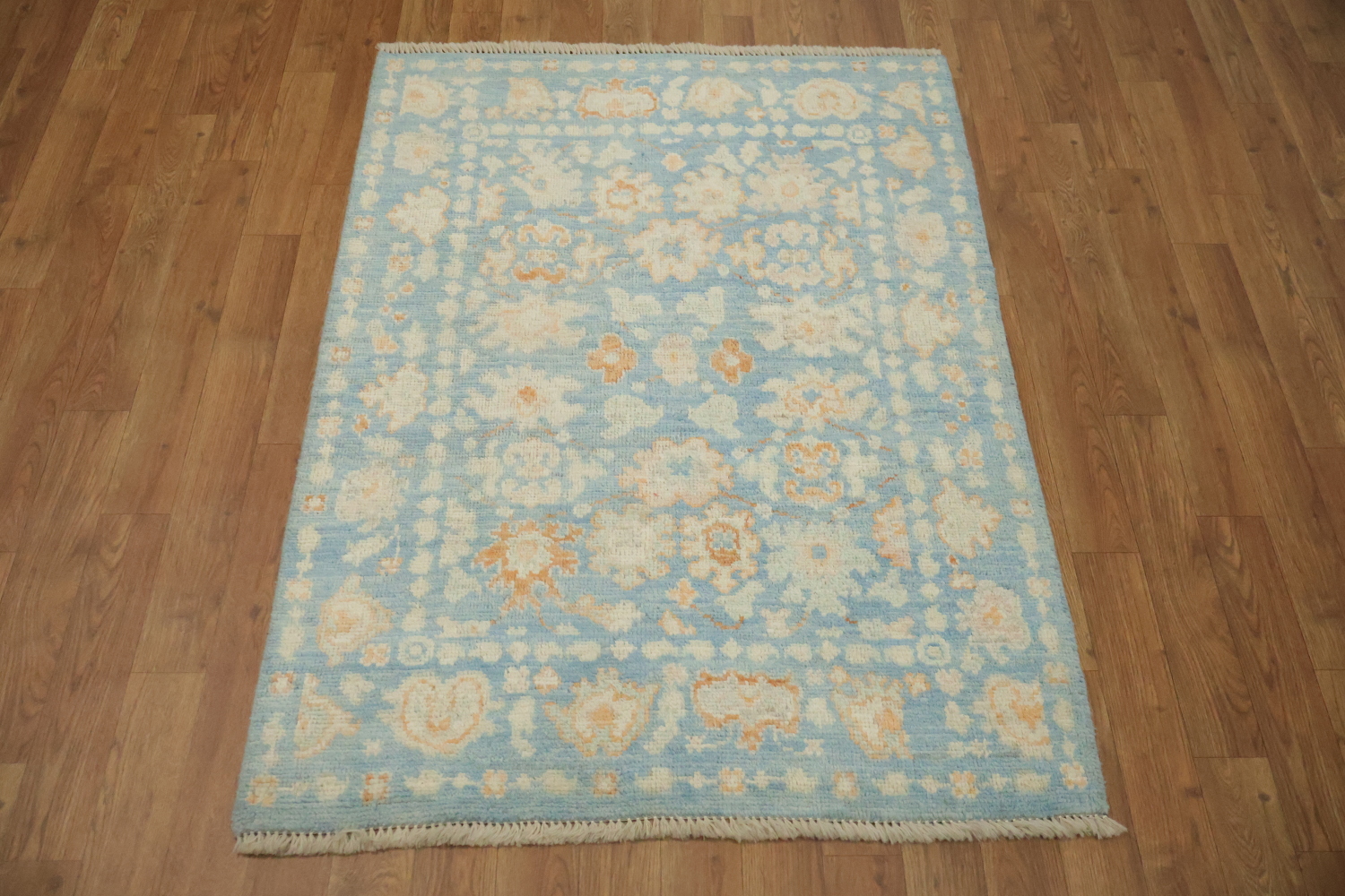 Vegetable Dye Oushak Turkish Foyer Rug 3x4