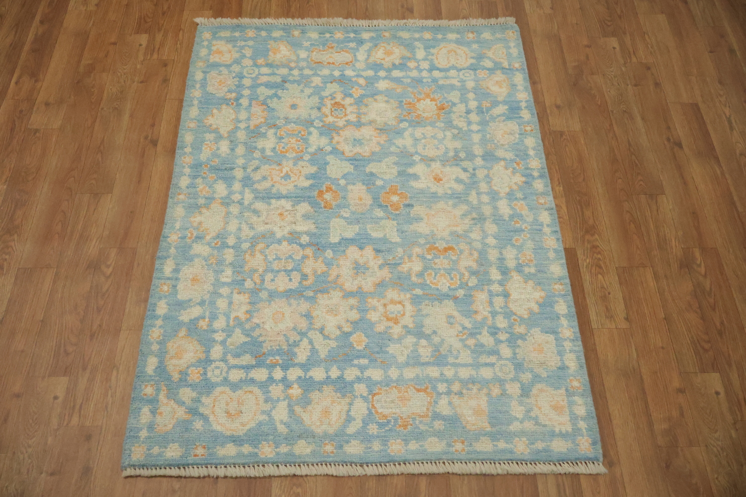 Vegetable Dye Oushak Turkish Foyer Rug 3x4