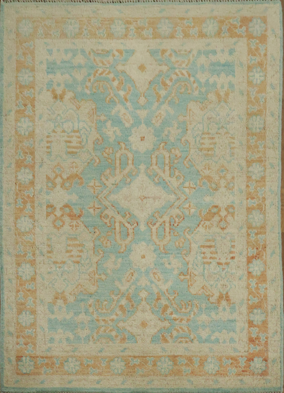Vegetable Dye Oushak Turkish Rug 3x4