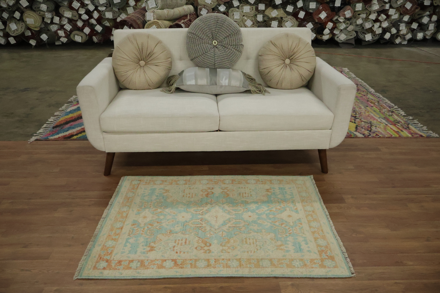 Vegetable Dye Oushak Turkish Rug 3x4