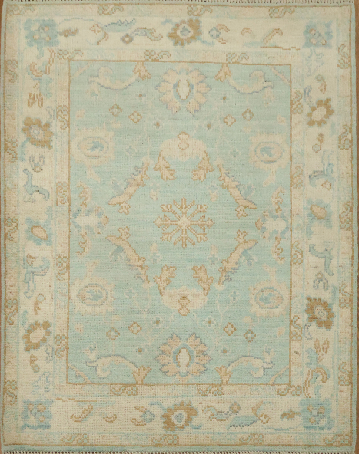 Vegetable Dye Oushak Turkish Accent Rug 3x4