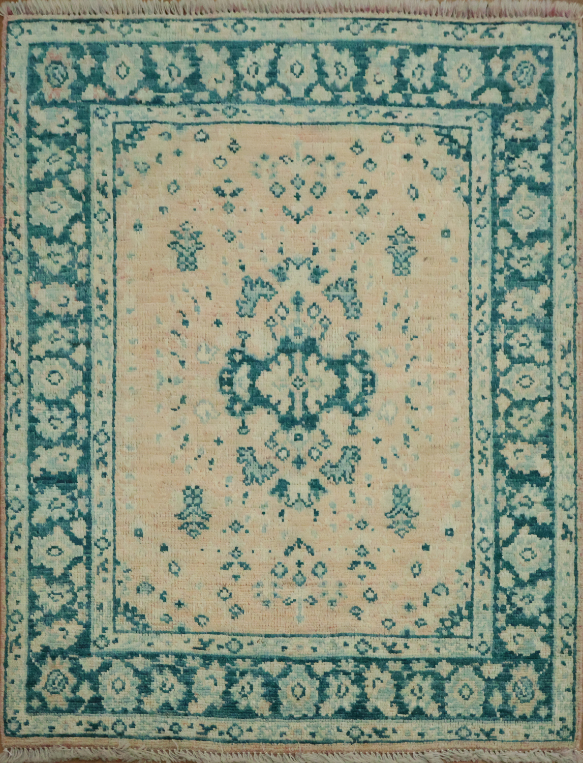 Vegetable Dye Oushak Turkish Rug 3x4
