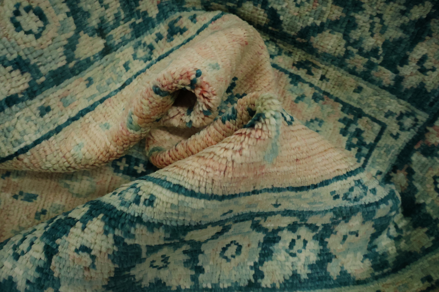 Vegetable Dye Oushak Turkish Rug 3x4