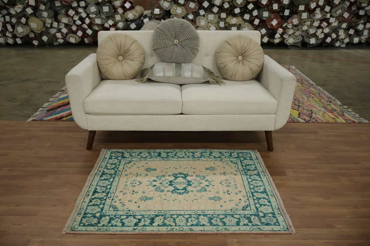 Vegetable Dye Oushak Turkish Rug 3x4