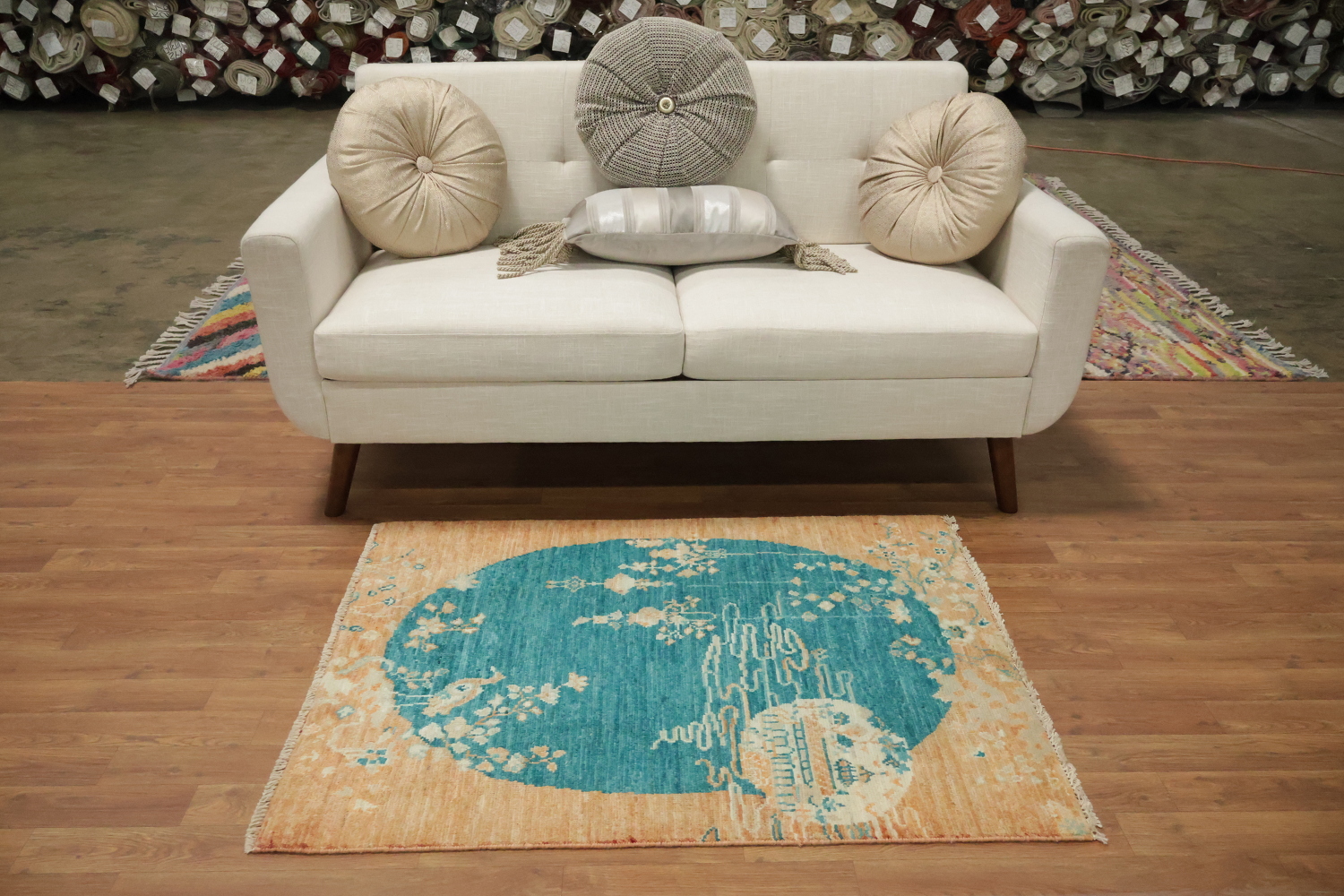 Animal Pictorial Oushak Vegetable Dye Foyer Rug 3x4