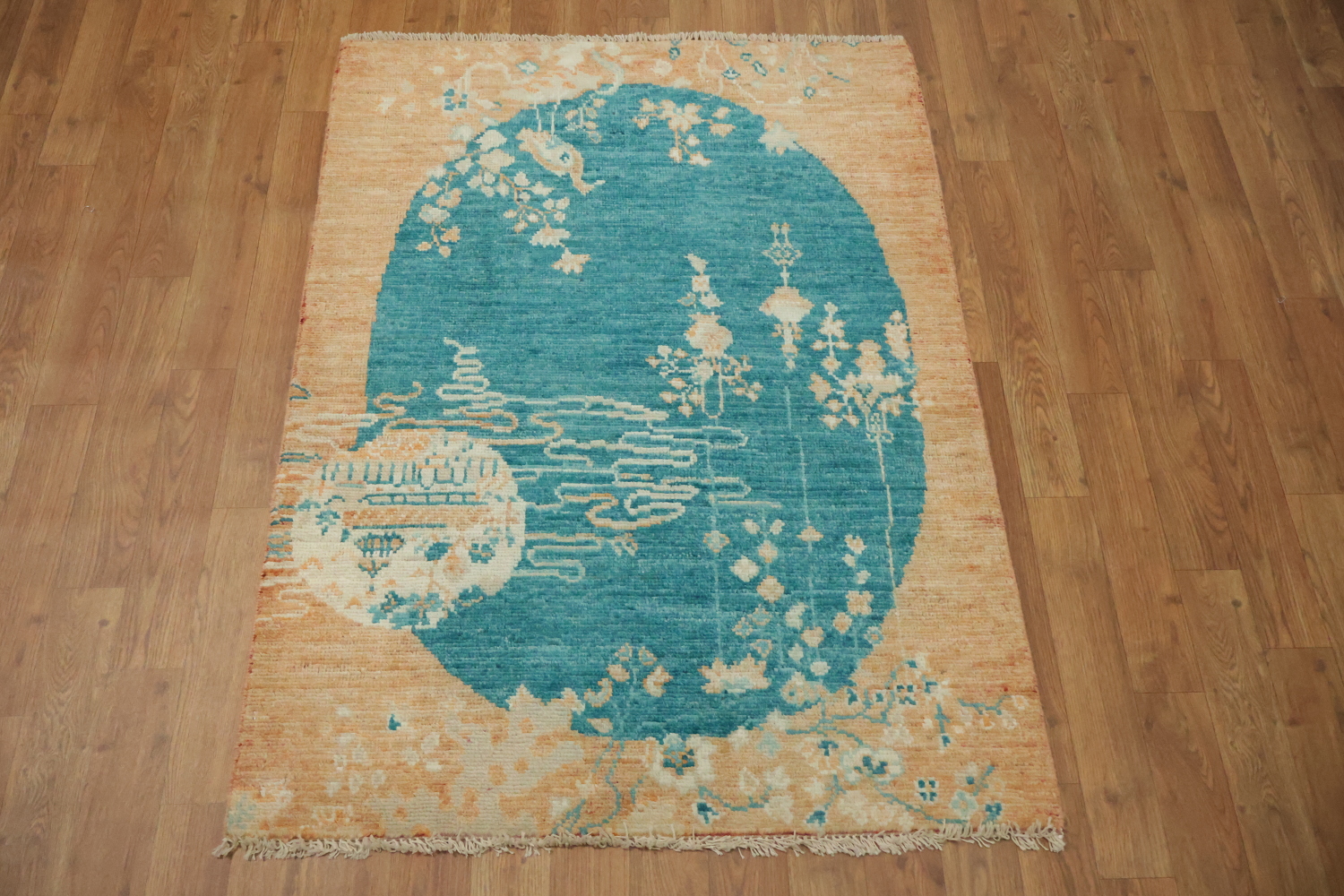 Animal Pictorial Oushak Vegetable Dye Foyer Rug 3x4