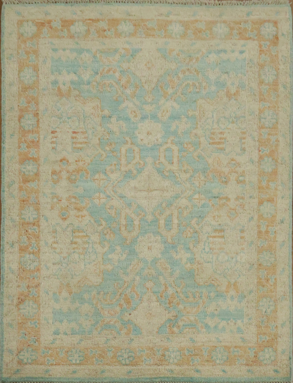 Vegetable Dye Oushak Turkish Rug 3x4