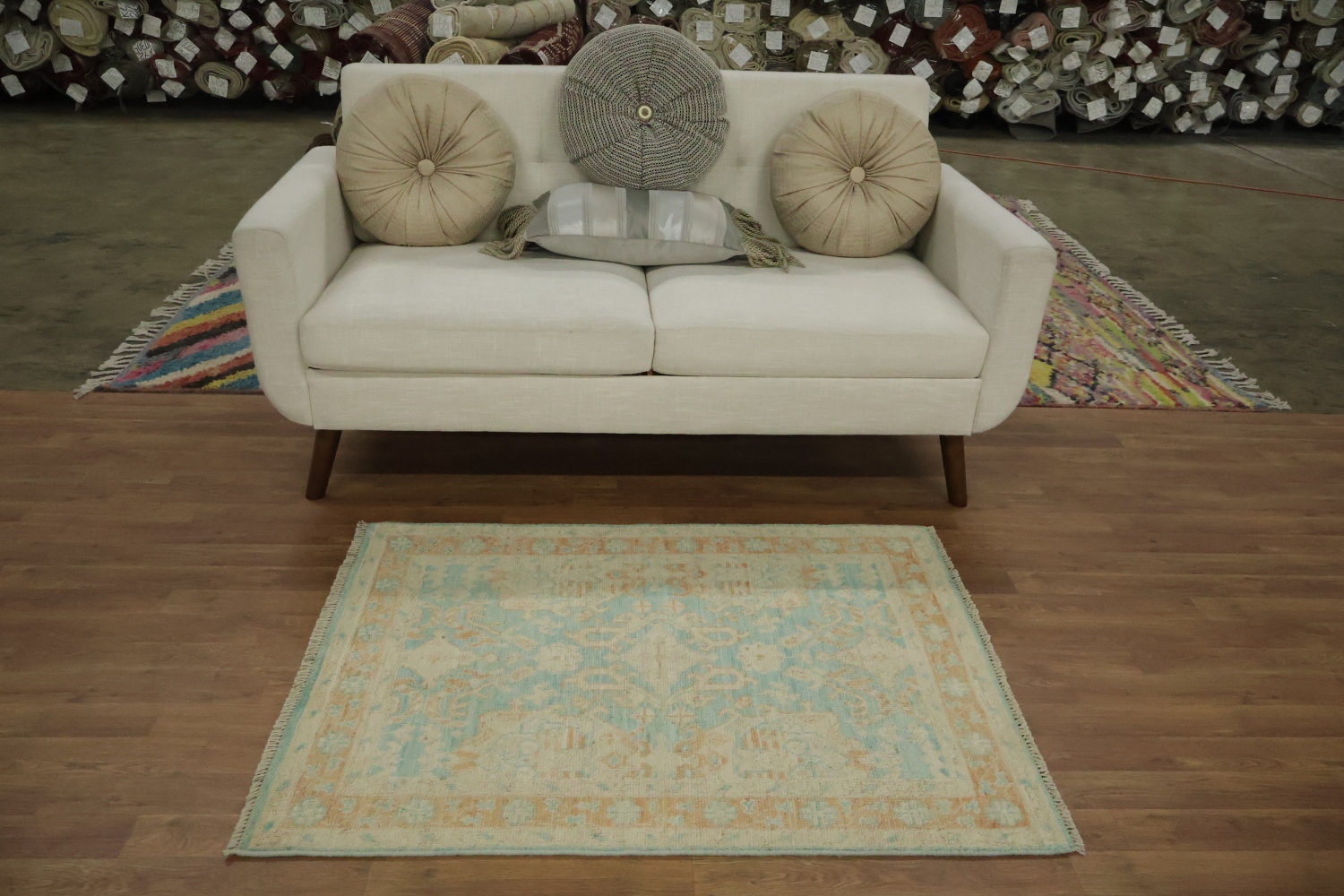Vegetable Dye Oushak Turkish Rug 3x4