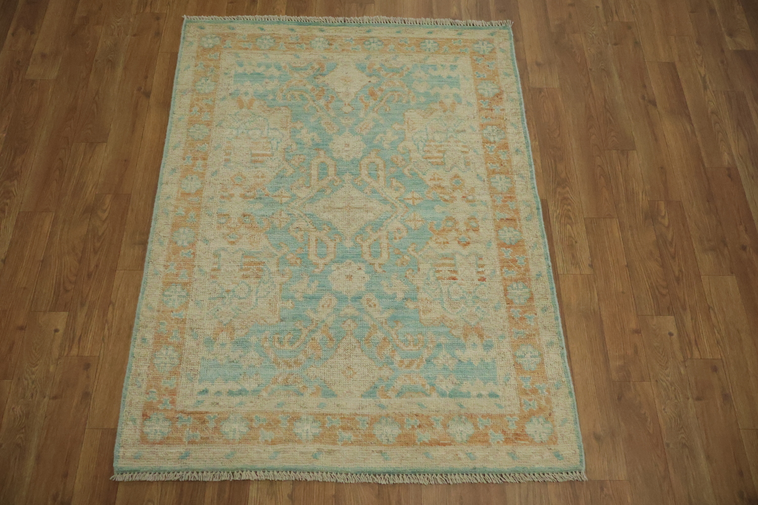 Vegetable Dye Oushak Turkish Rug 3x4