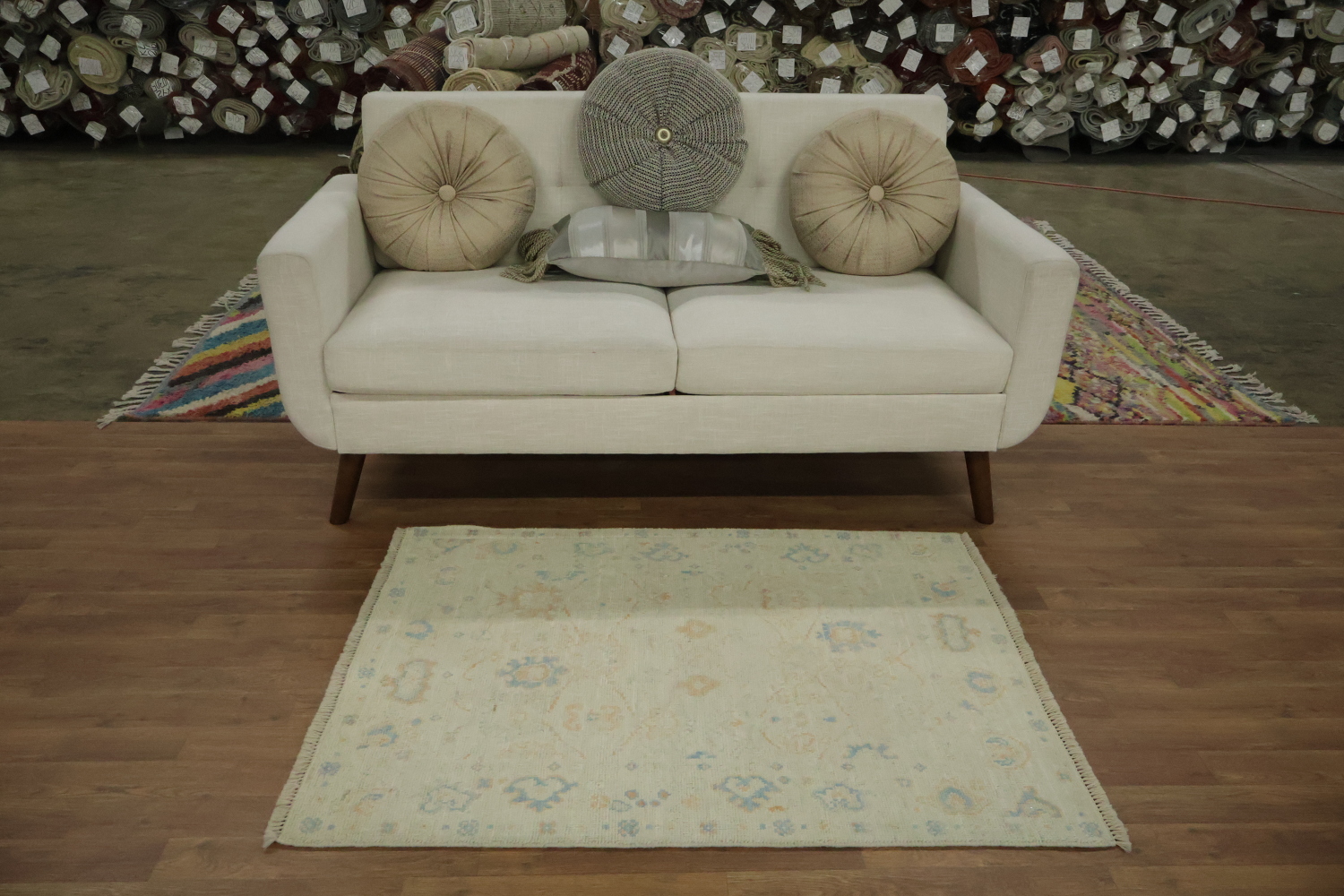 Vegetable Dye Oushak Turkish Accent Rug 3x4