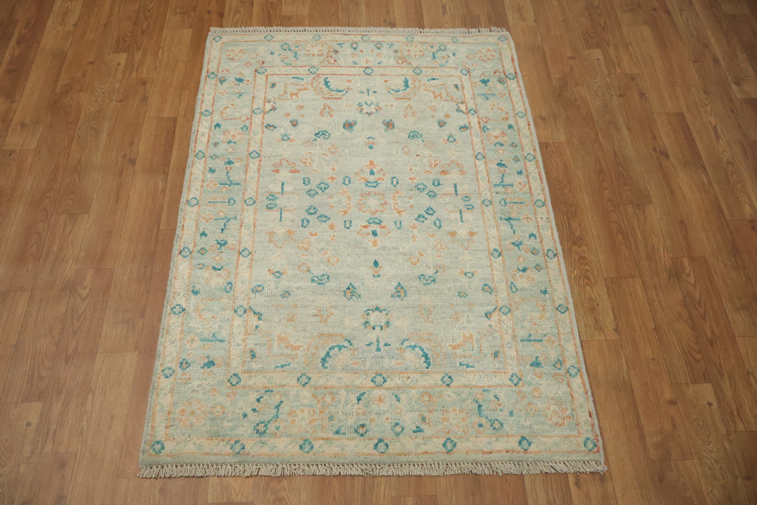 Vegetable Dye Oushak Turkish Foyer Rug 3x4