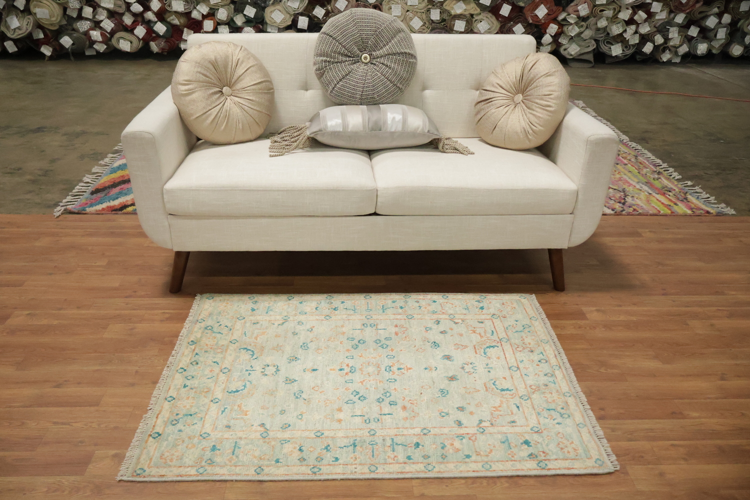 Vegetable Dye Oushak Turkish Foyer Rug 3x4