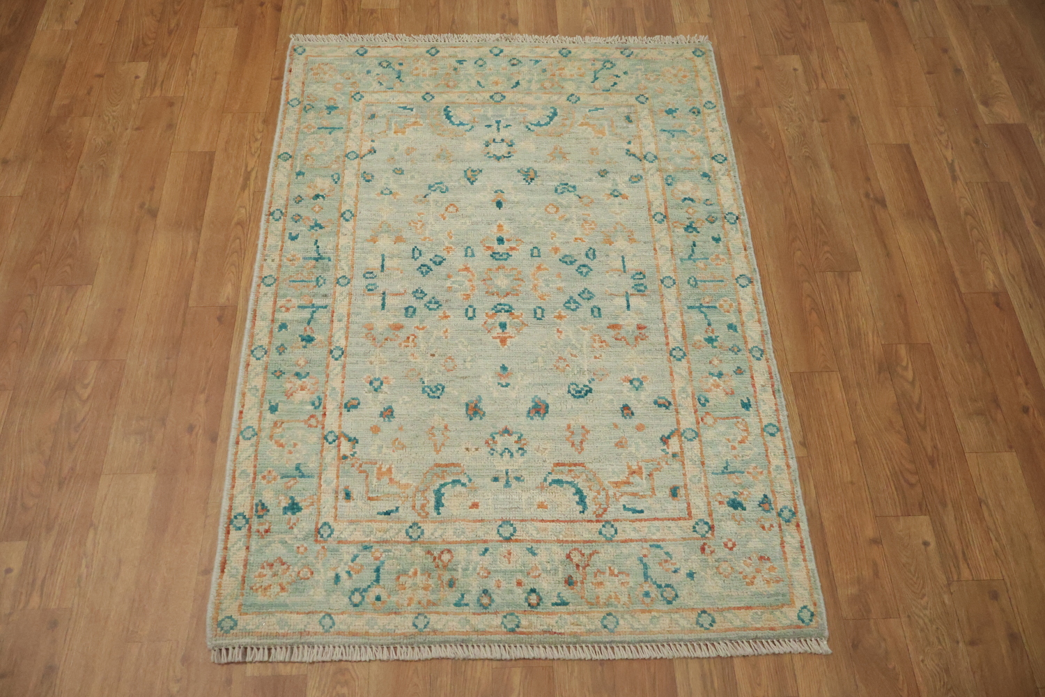Vegetable Dye Oushak Turkish Foyer Rug 3x4