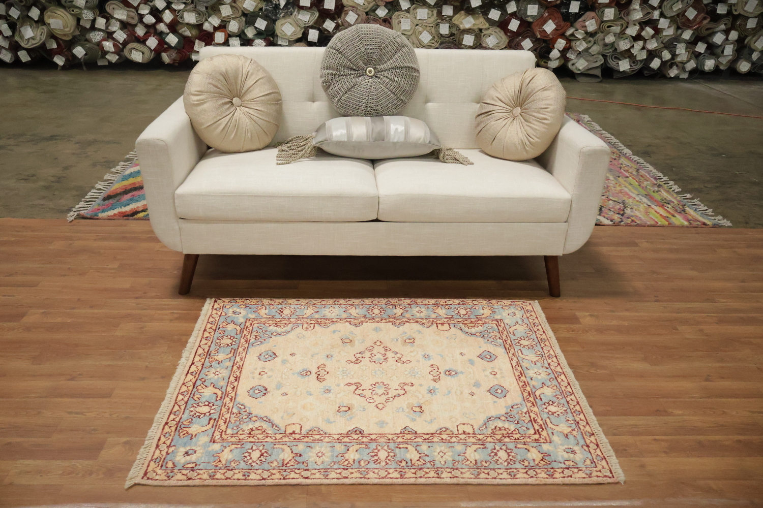 Vegetable Dye Oushak Turkish Accent Rug 3x4