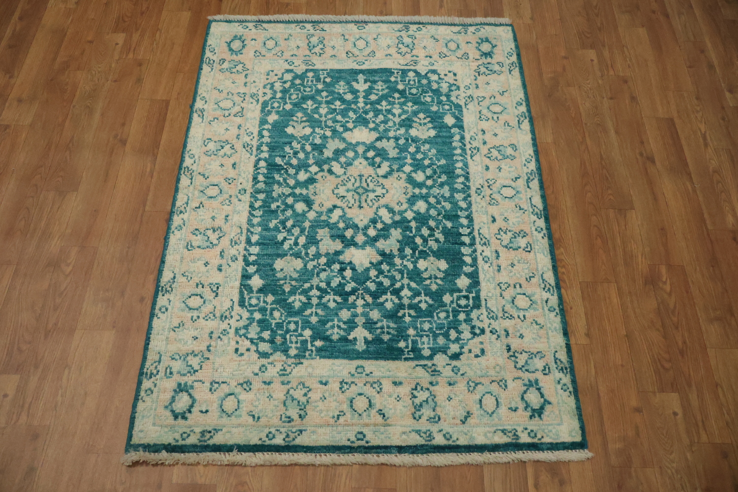 Vegetable Dye Oushak Turkish Foyer Rug 3x4