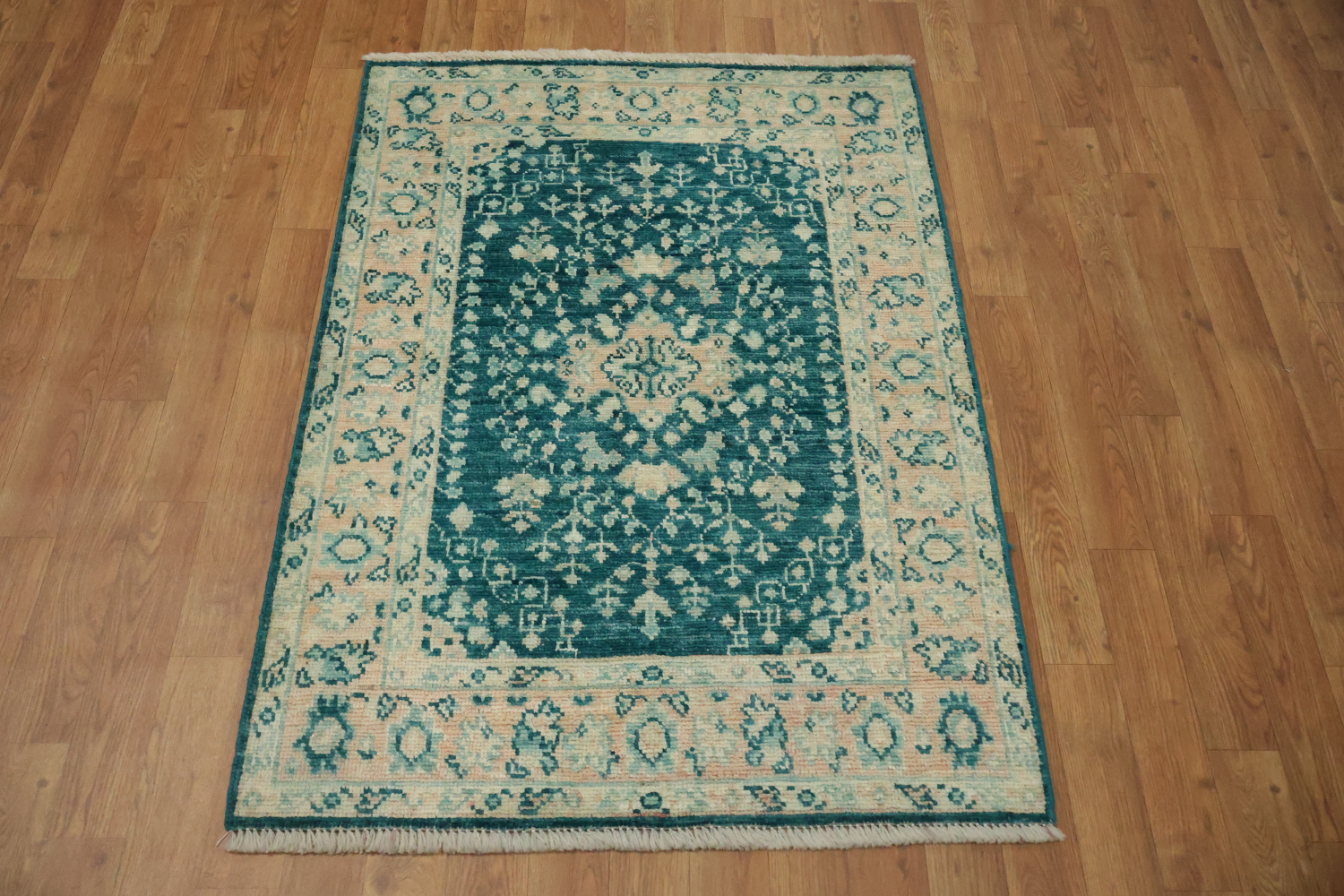 Vegetable Dye Oushak Turkish Foyer Rug 3x4