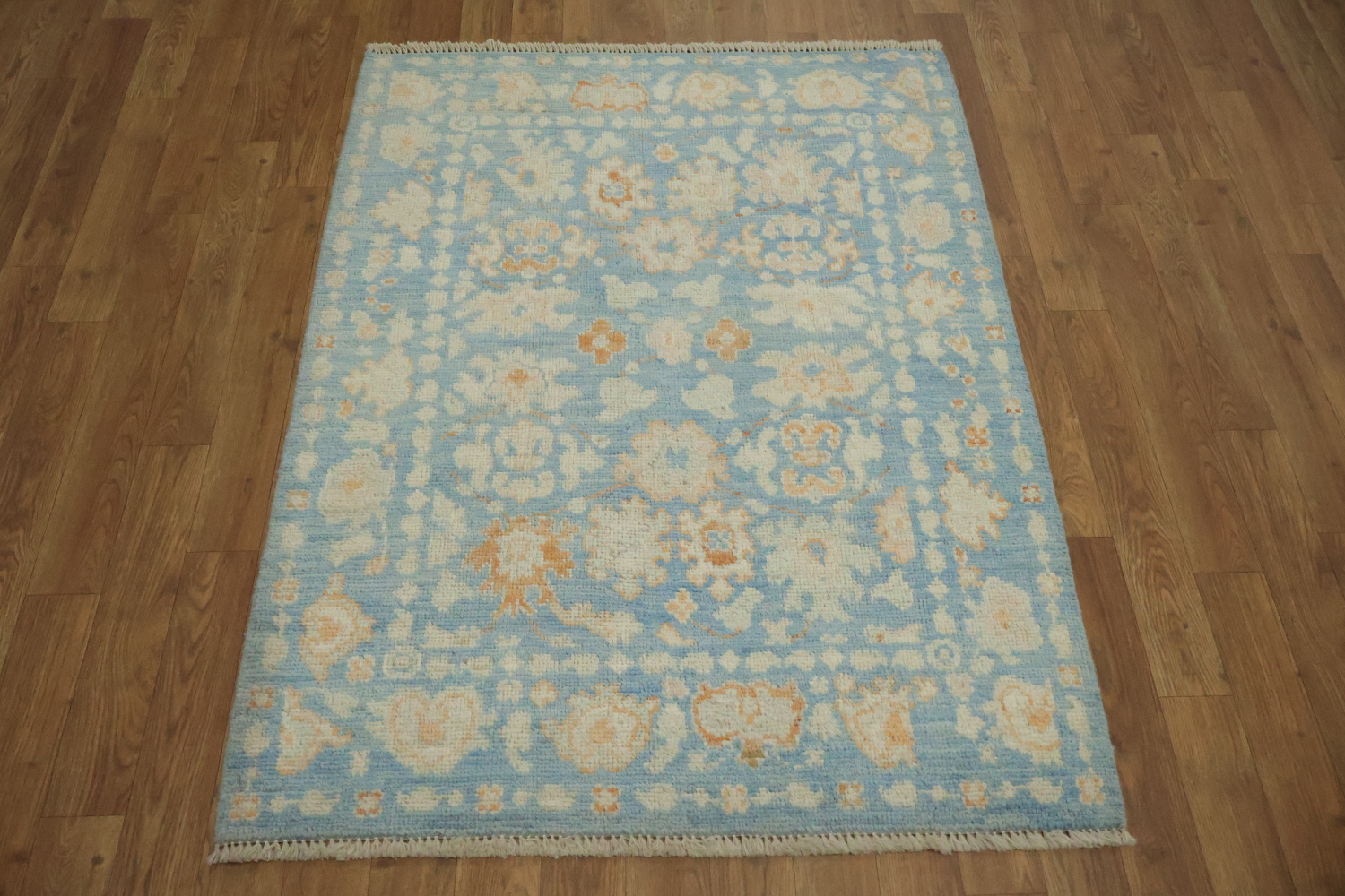 Vegetable Dye Oushak Turkish Accent Rug 3x4