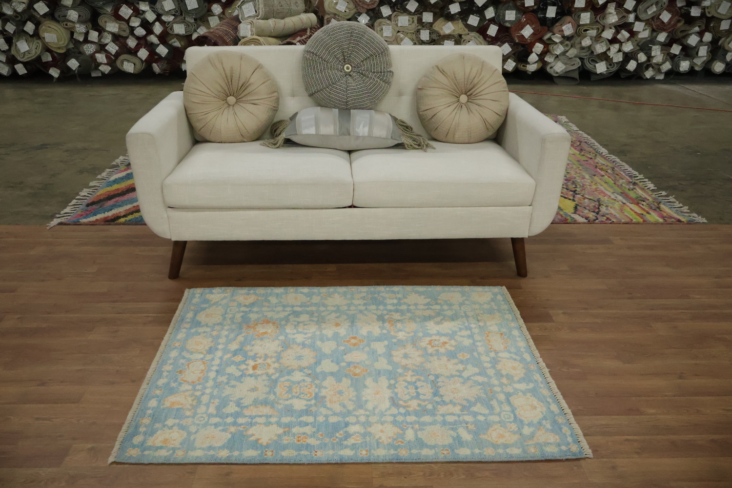 Vegetable Dye Oushak Turkish Accent Rug 3x4