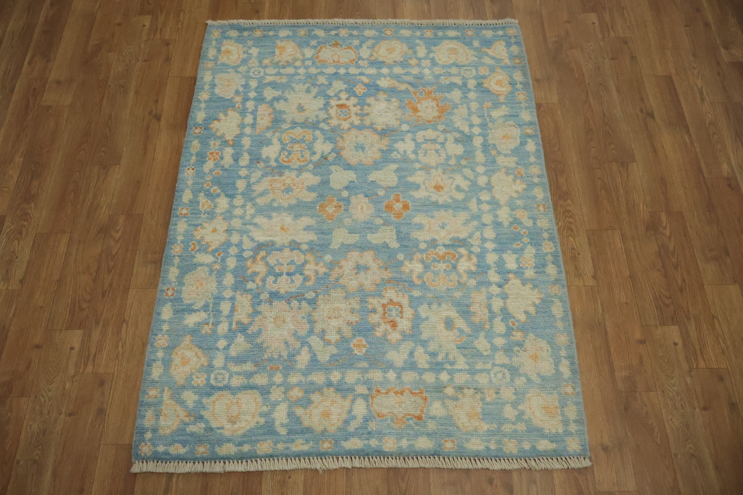Vegetable Dye Oushak Turkish Accent Rug 3x4