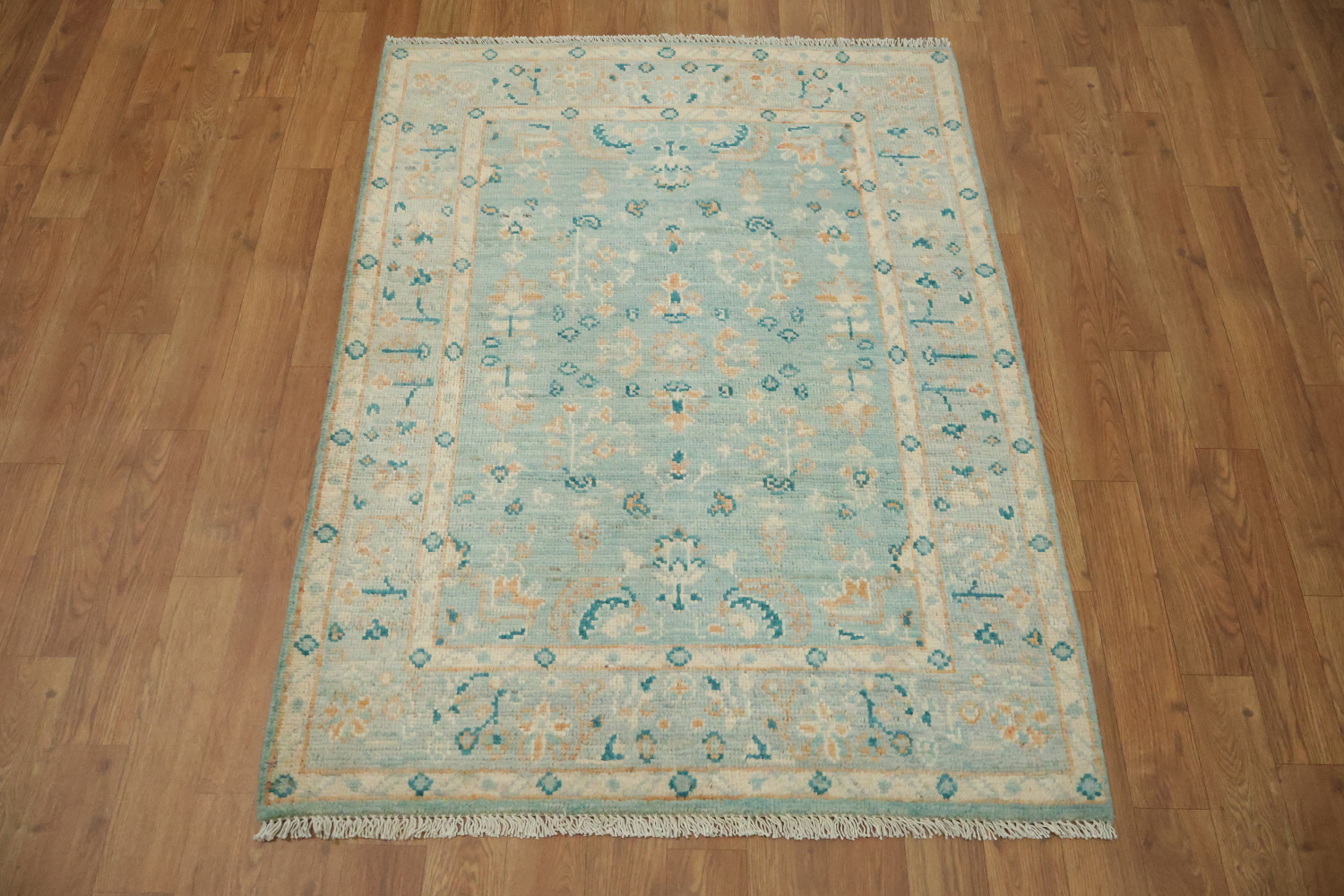 Vegetable Dye Oushak Turkish Foyer Rug 3x4