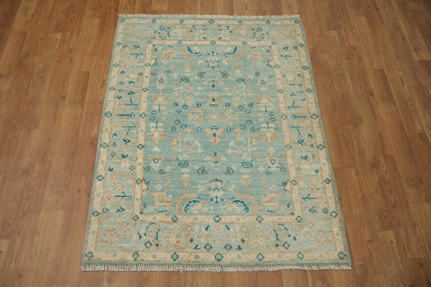Vegetable Dye Oushak Turkish Foyer Rug 3x4