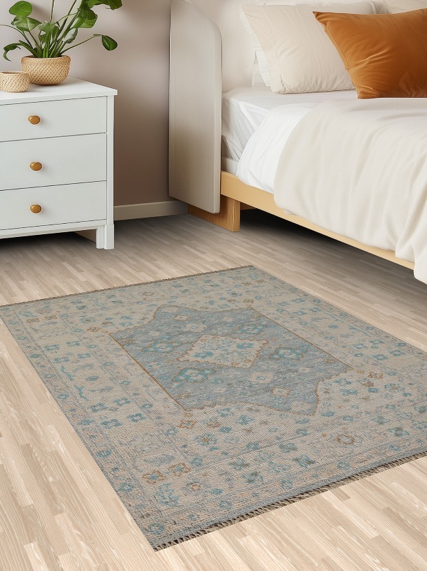 Vegetable Dye Oushak Turkish Accent Rug 3x4