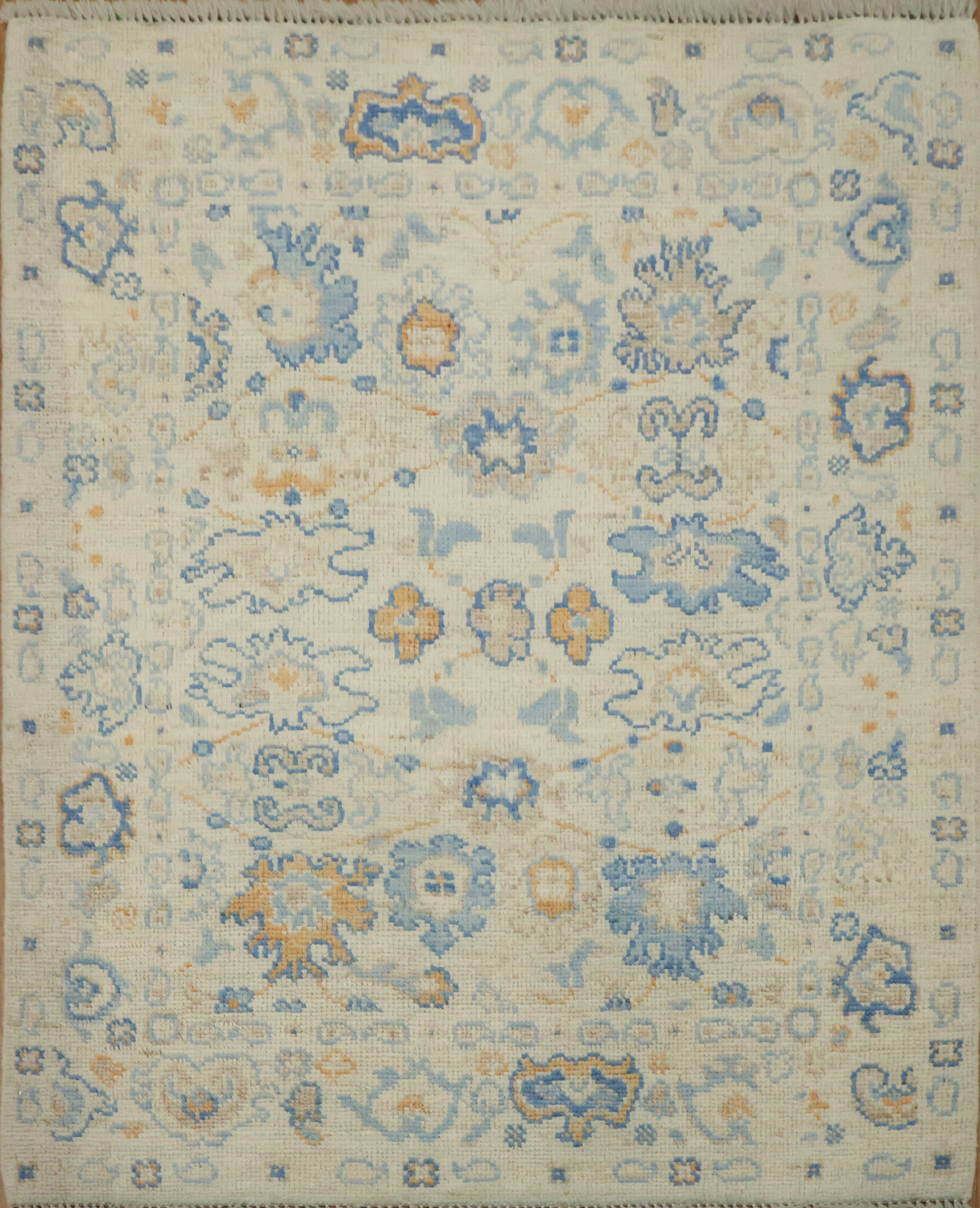 Vegetable Dye Oushak Turkish Foyer Rug 3x4