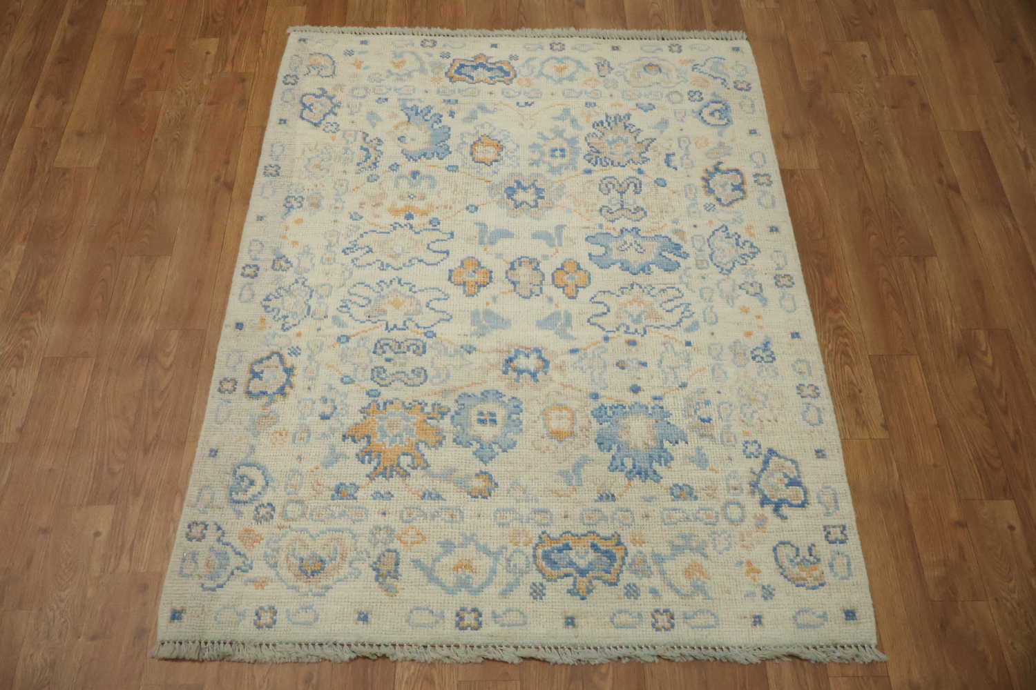 Vegetable Dye Oushak Turkish Foyer Rug 3x4