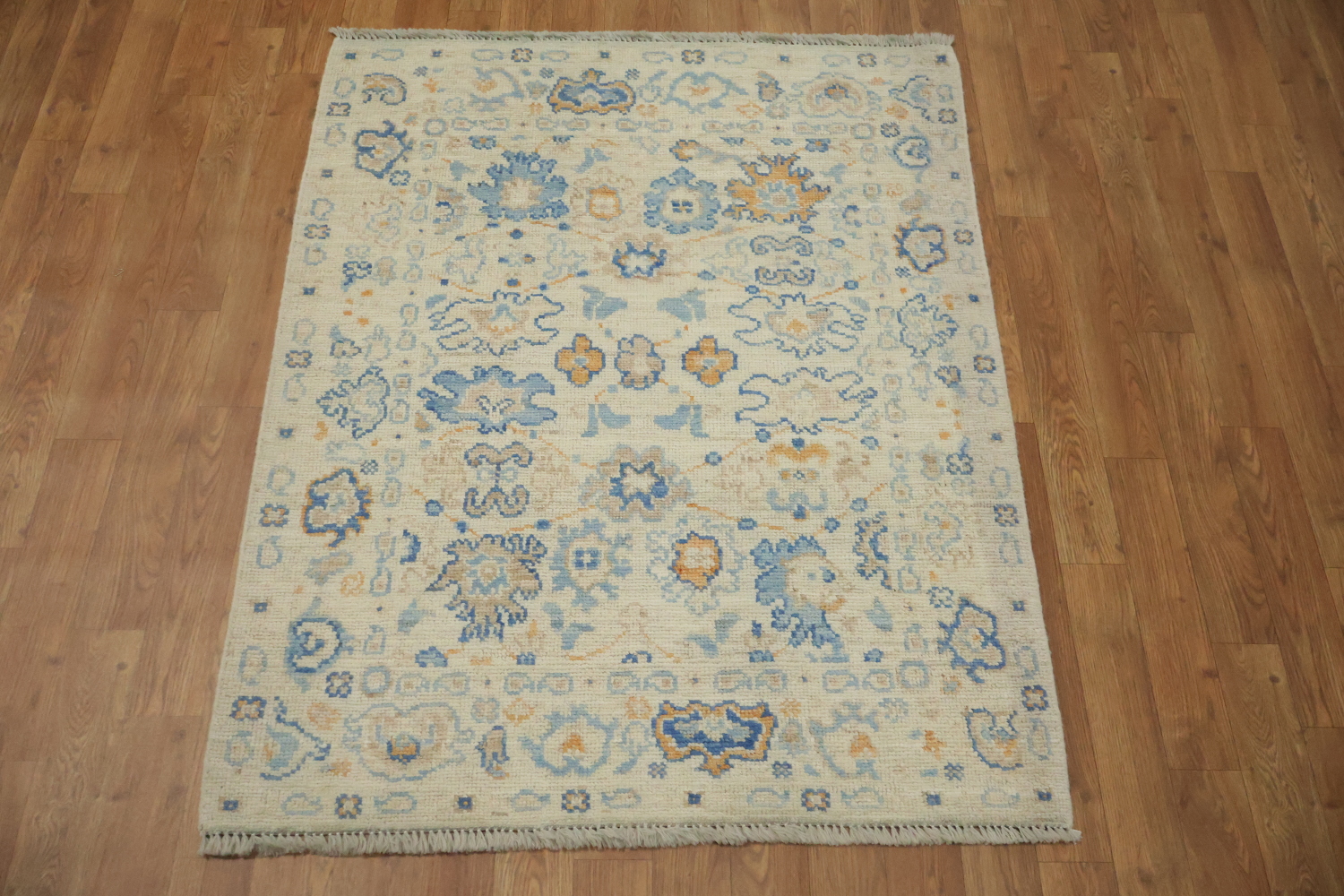 Vegetable Dye Oushak Turkish Foyer Rug 3x4