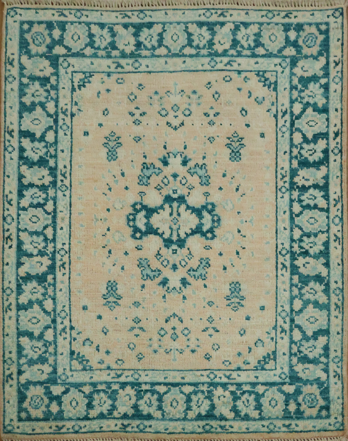 Vegetable Dye Oushak Turkish Accent Rug 3x4