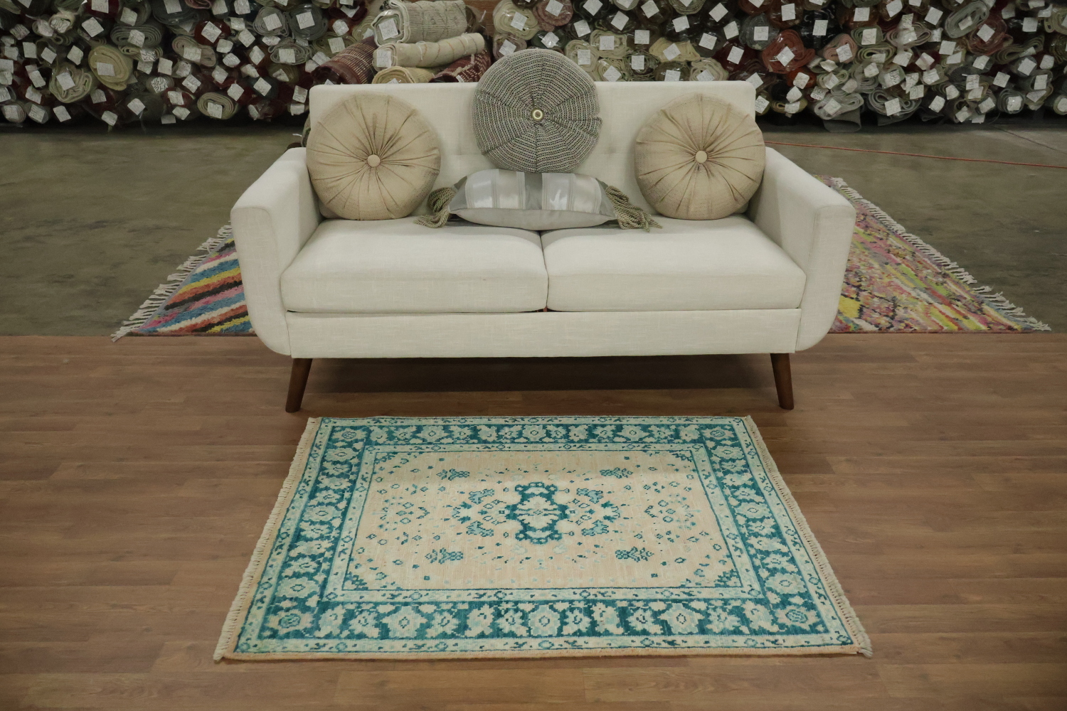 Vegetable Dye Oushak Turkish Accent Rug 3x4