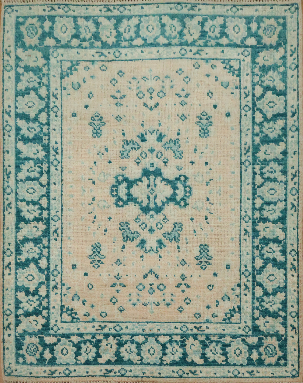Vegetable Dye Oushak Turkish Accent Rug 3x4