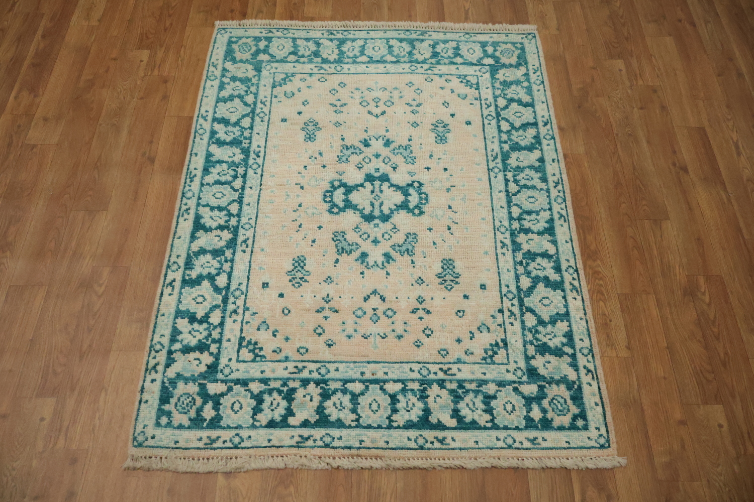 Vegetable Dye Oushak Turkish Accent Rug 3x4