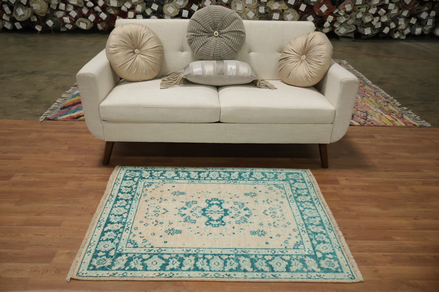Vegetable Dye Oushak Turkish Accent Rug 3x4