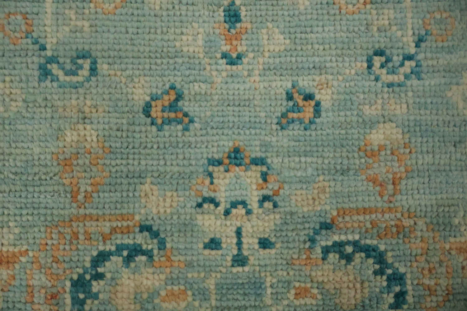 Light Blue Oushak Vegetable Dye Wool Rug 3x4