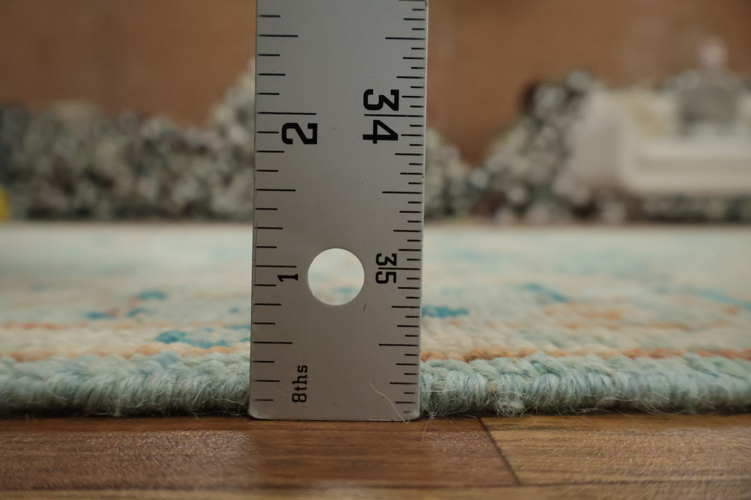Light Blue Oushak Vegetable Dye Wool Rug 3x4