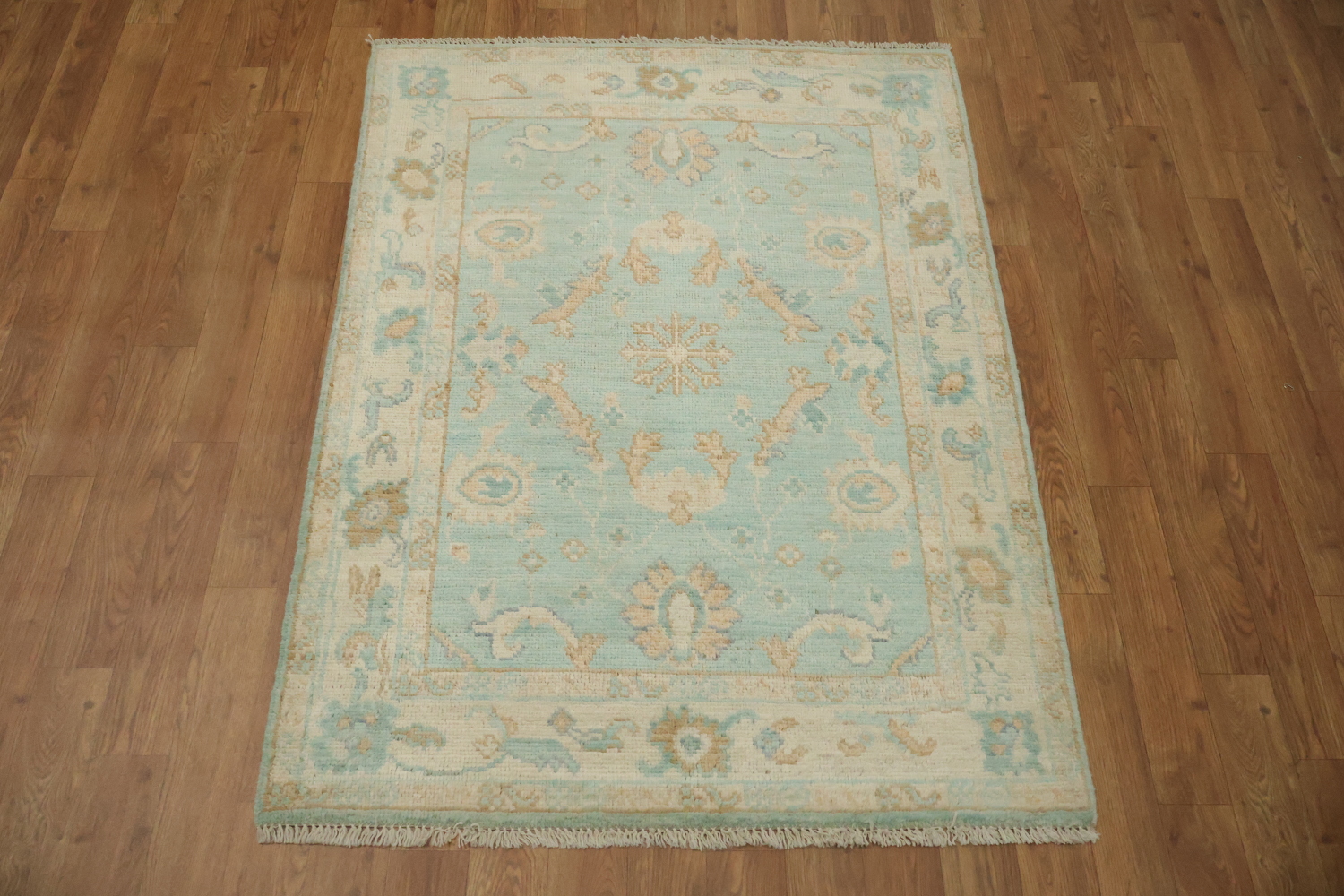 Vegetable Dye Oushak Turkish Foyer Rug 3x4
