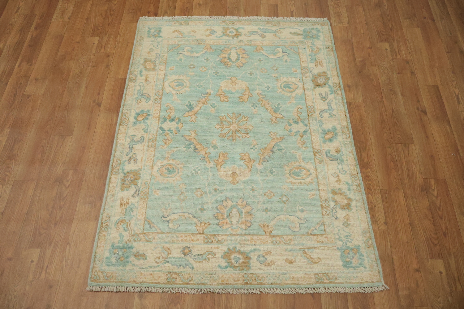Vegetable Dye Oushak Turkish Foyer Rug 3x4