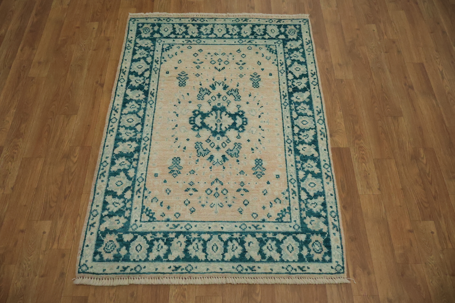Vegetable Dye Oushak Turkish Foyer Rug 3x4
