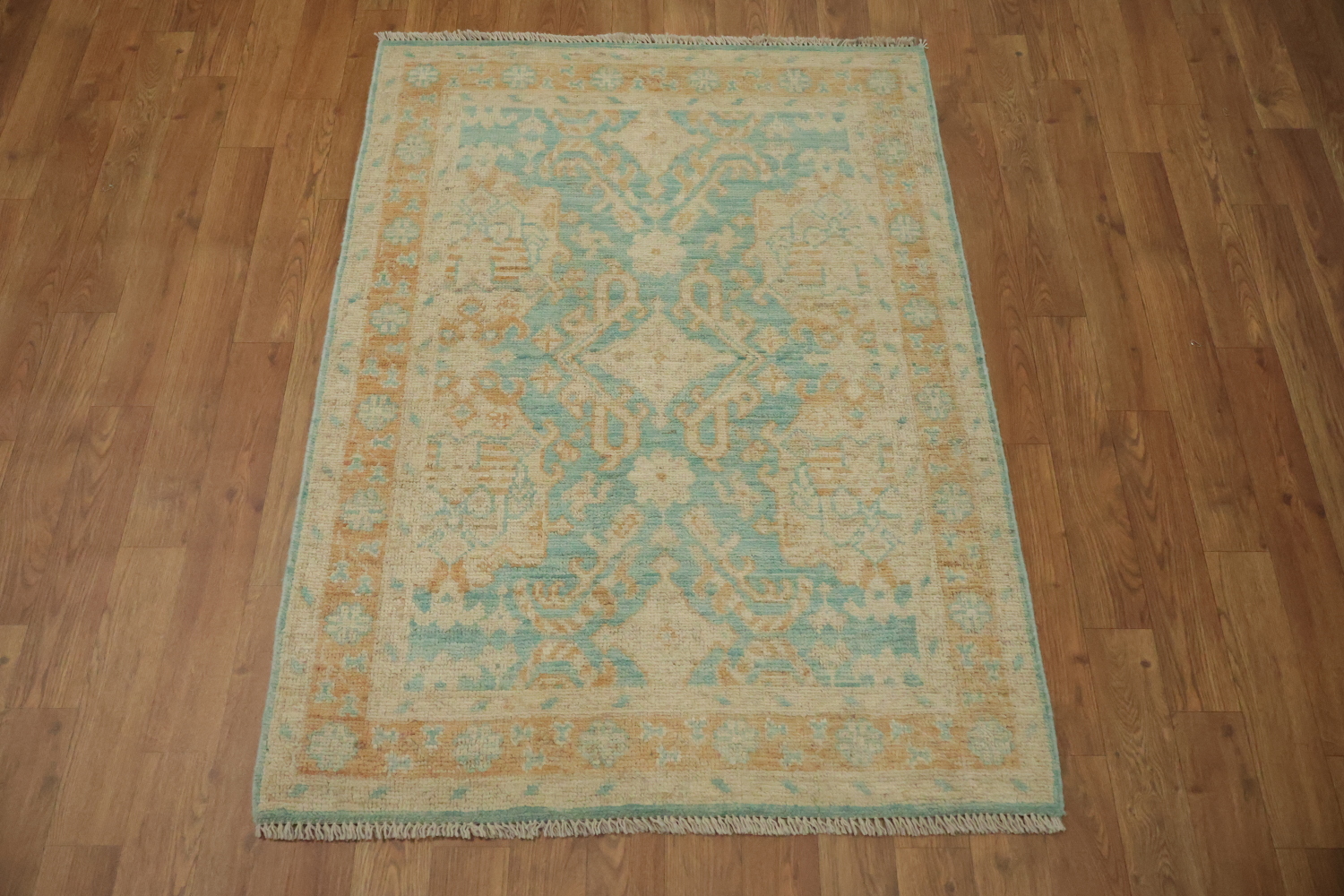 Vegetable Dye Oushak Turkish Accent Rug 3x4