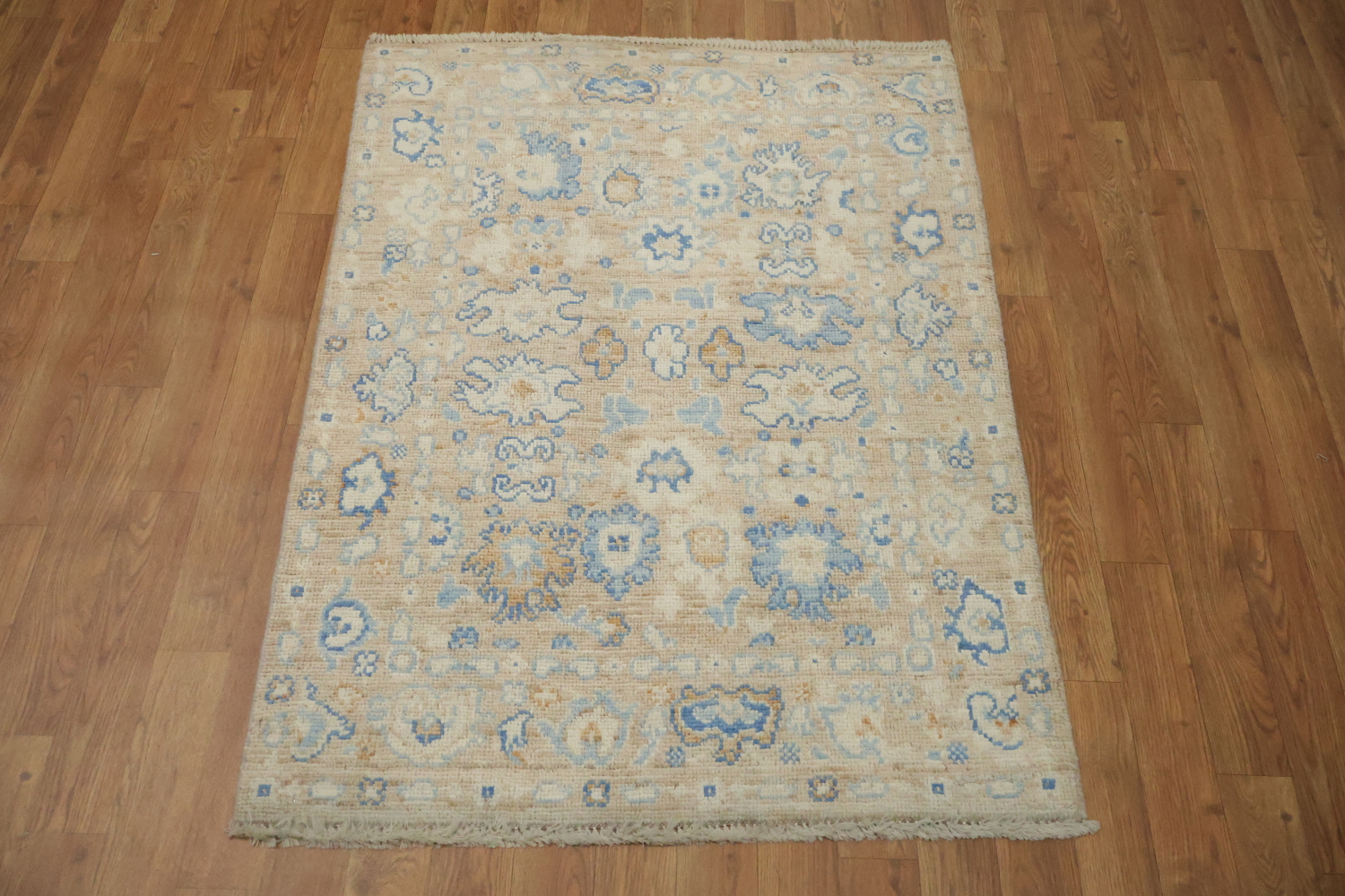 Vegetable Dye Oushak Turkish Foyer Rug 3x4